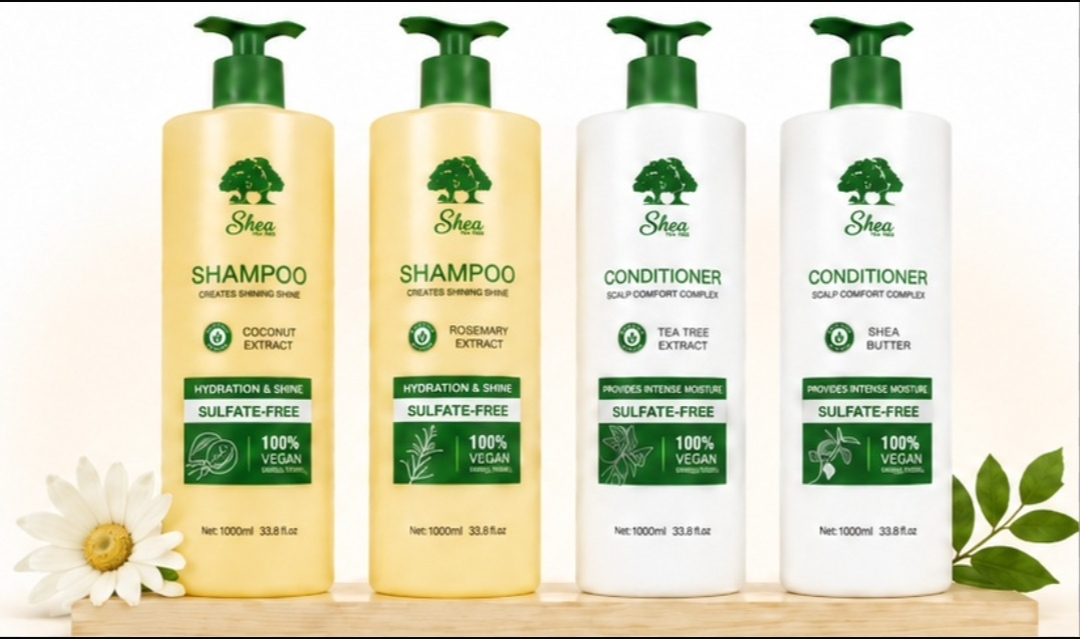 Shea Tea Tree Jojoba Oil Shampoo – Hydration Shine – 1000 Ml